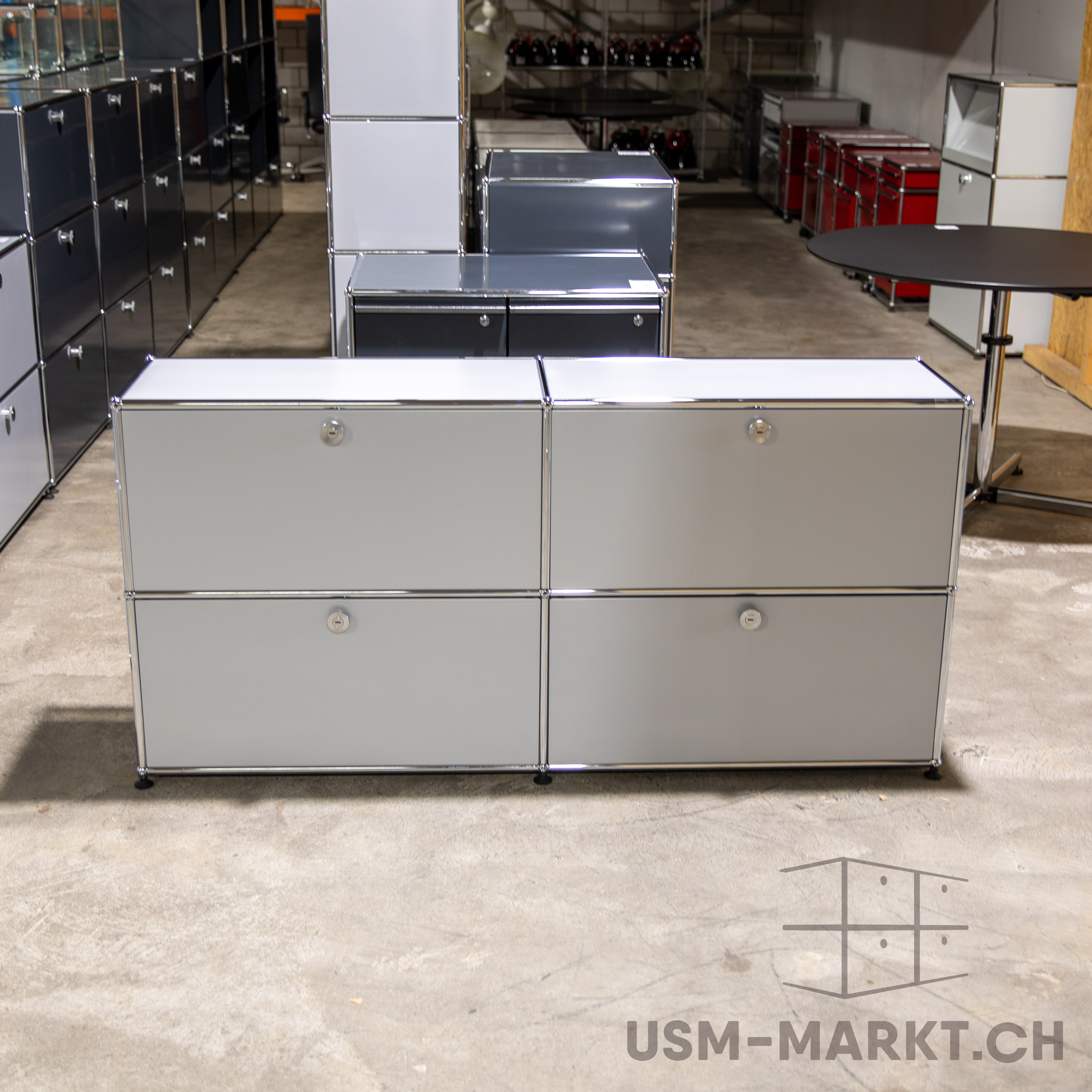 USM Regal 2x2 35 2hr2kl Mattsilber