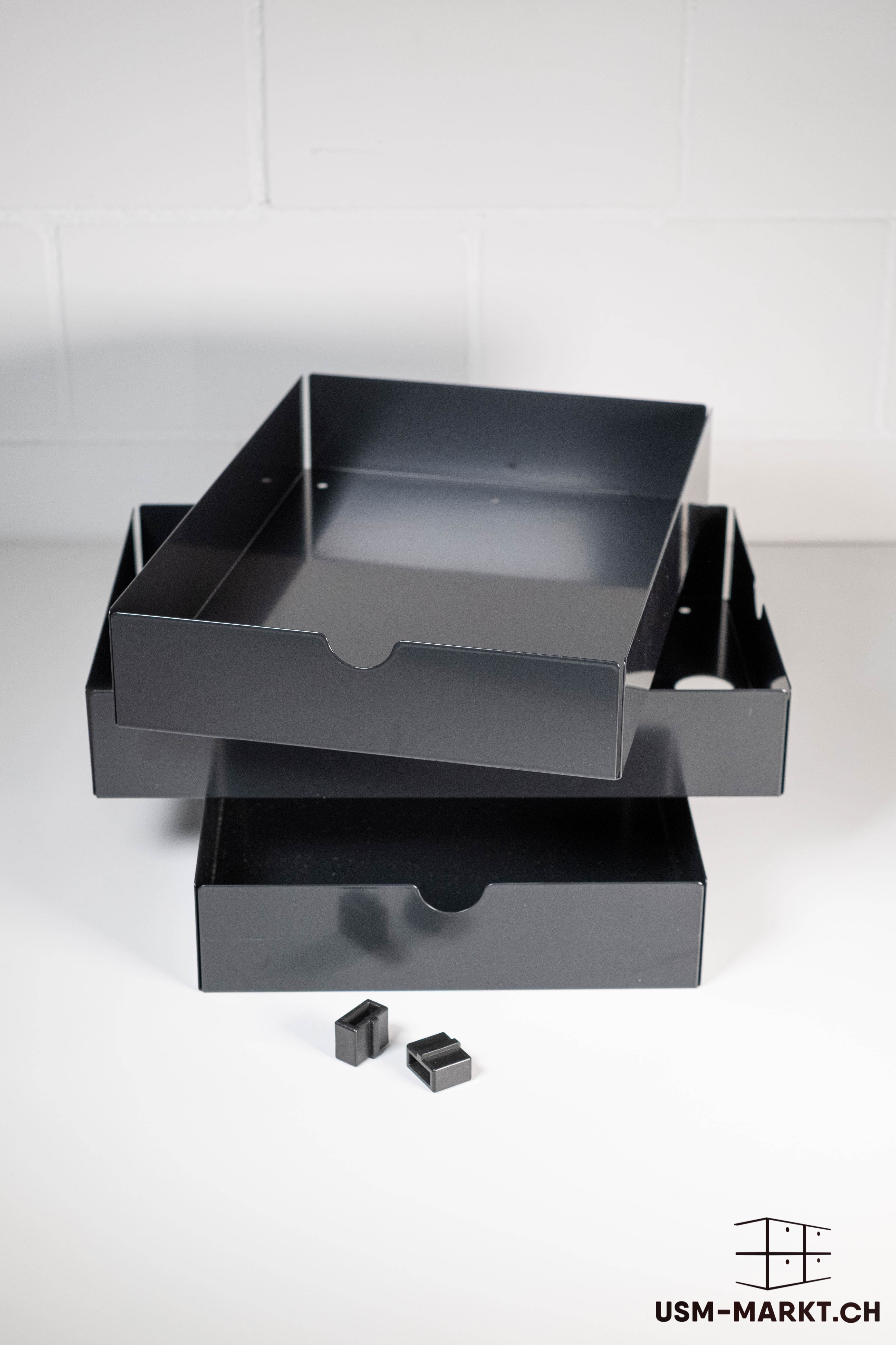 USM Inos Set schwarz, für Ausziehtablar 750x350