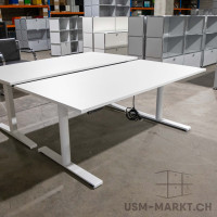 Linak Sitz- Stehtisch elektrisch von Flextop 160x80 KH Weiss - Mustertisch