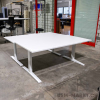 Linak Sitz- Stehtisch elektrisch von Flextop 160x80 KH Weiss - Mustertisch