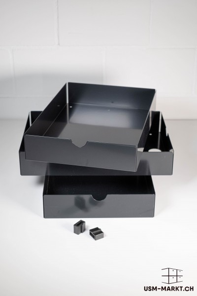 USM Inos Set schwarz, für Ausziehtablar 750x350