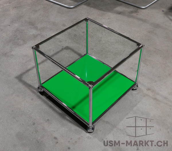 USM Rollmöbeli Grün mit Glaselement