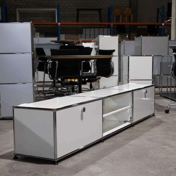 USM Haller Lowboard TV Möbel 3x1 in Reinweiss